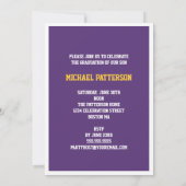 Sport Typ Foto Graduation Party Einladung Lila (Rückseite)