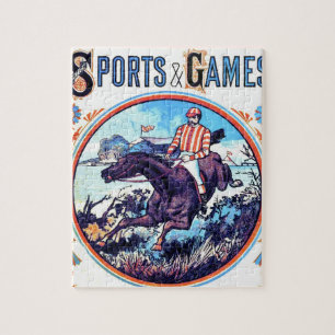 Sport- und Spielejagd Vintages Buchcover Puzzle