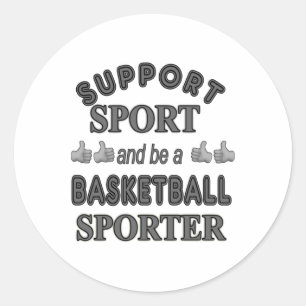 Sport unterstützen und Basketballsportler werden 1 Runder Aufkleber