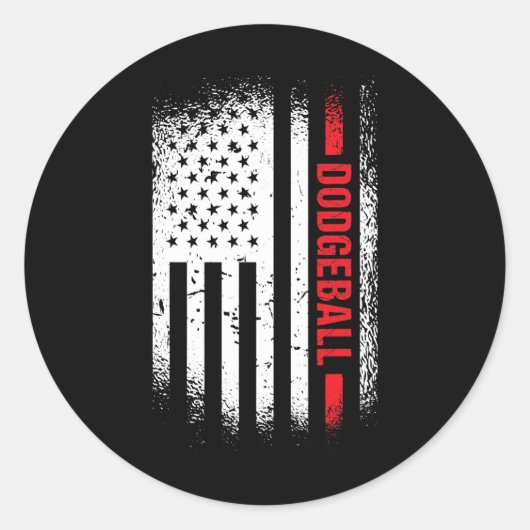 Sport Us Flag Dodgeball 2 Runder Aufkleber (Vorderseite)