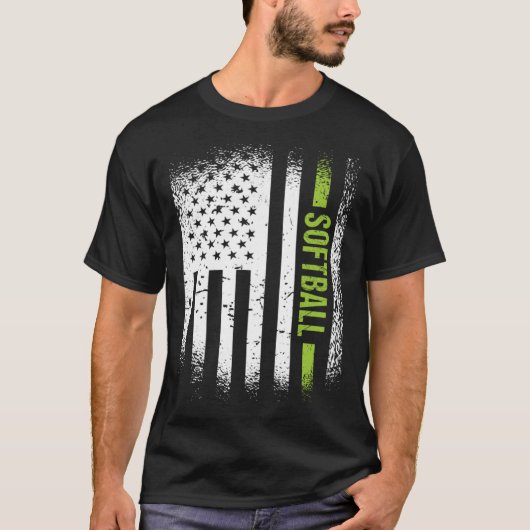 Sport Us Flag Softball T-Shirt (Vorderseite)