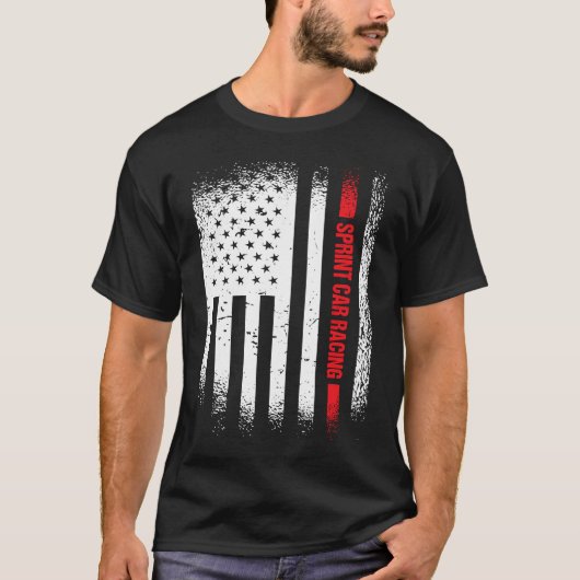 Sport Us Flag Sprint Car Racing 2 T-Shirt (Vorderseite)