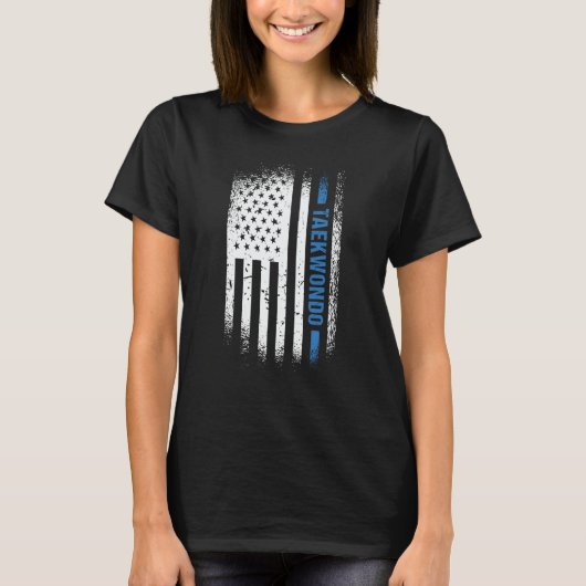 Sport Us Flag Taekwondo  2 T-Shirt (Vorderseite)