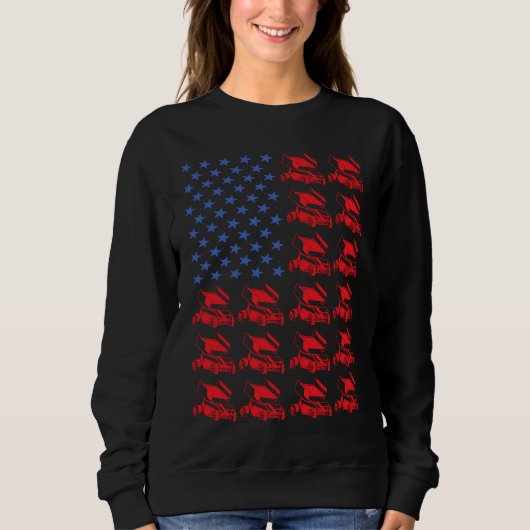 Sport-Us-Flaggen-Sprint-Auto-Racing 5 Sweatshirt (Vorderseite)