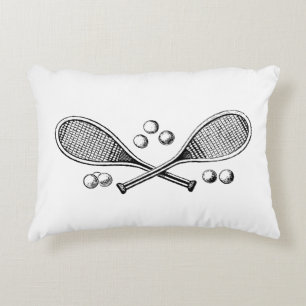 Sport Vintage Gekreuzte Tennis Schläger Tennisbäll Dekokissen