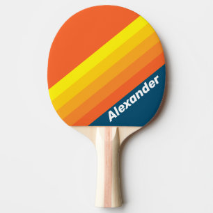 Sport Vintage Meer Sonnen Streifen mit Namen Tischtennis Schläger