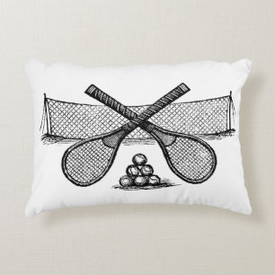 Sport Vintage-Tennisnetz, gekreuzte Schläger, Bäll Zierkissen