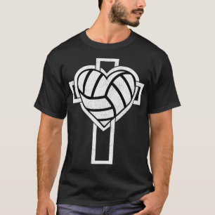 Sport Volleyball Athleten Cross Taufe Heiliges Com T-Shirt
