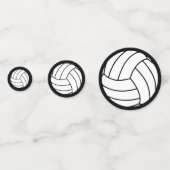 Sport Volleyball Balls auf schwarz Konfetti (Rückseiten)