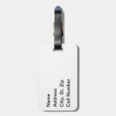 Sport Volleyball 🏐 - blau, weiß, schwarz Gepäckanhänger (Rückseite vertikal)