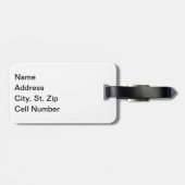 Sport Volleyball 🏐 - blau, weiß, schwarz Gepäckanhänger (Rückseite horizontal)