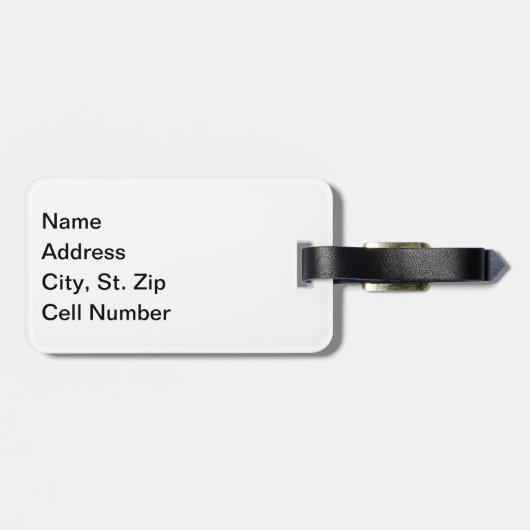 Sport Volleyball 🏐 - blau, weiß, schwarz Gepäckanhänger (Rückseite horizontal)