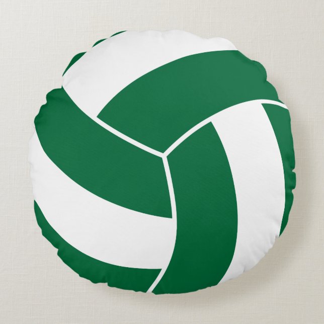 Sport 🏐 Volleyball - Dunkelgrün Rundes Kissen (Vorderseite)