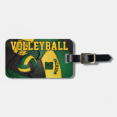 Sport Volleyball 🏐 - Gold, Grün, Schwarz Gepäckanhänger (Vorderseite horizontal)