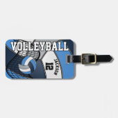 Sport Volleyball 🏐 - Light Blue, Grau & Dark Blue Gepäckanhänger (Vorderseite horizontal)
