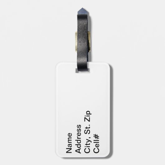 Sport Volleyball 🏐 - orange, blau und weiß Gepäckanhänger (Rückseite vertikal)