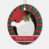 Sport Volleyball Weihnachten Weihnachtsmannmütze Keramik Ornament (Links)