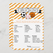 Sport Was in Ihrem Purse Baby Duschspiel steckt