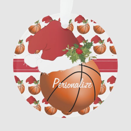 Sport-Weihnachtsbasketball Ornament (Vorderseite)