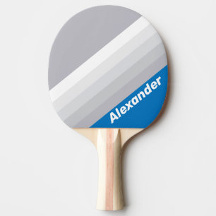 Sport Wolkenblauer Himmel Streifen mit Name Tischtennis Schläger
