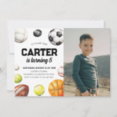 Sport zum Geburtstag Foto Einladung (Vorderseite)