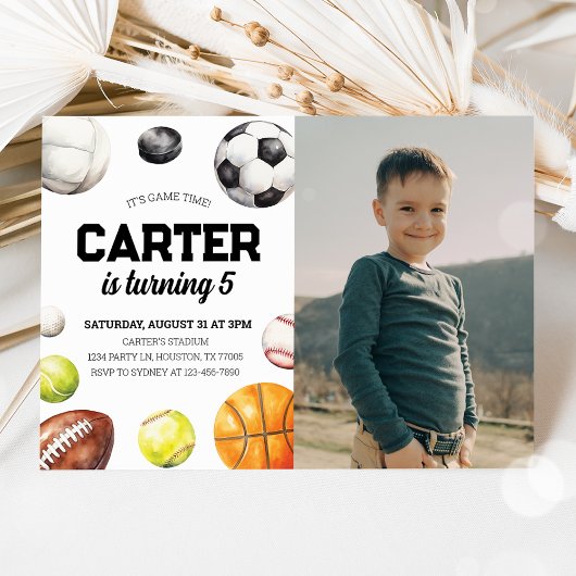 Sport zum Geburtstag Foto Einladung