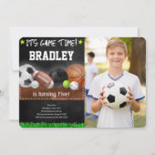 Sport zum Geburtstag Foto Einladungen (Vorderseite)