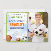 Sport zum Geburtstag Foto Einladungen (Vorderseite)