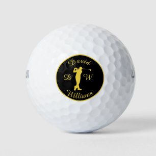 Sportaktivitäten Golfer Male Gold Silhouette Golf  Golfball