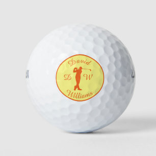 Sportaktivitäten Golfer Male Orange Silhouette Gol Golfball