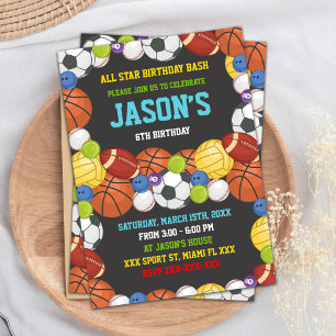 Sportaktivitäten Party Einladungen zum Geburtstag