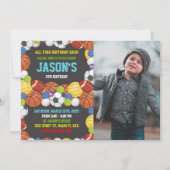 Sportaktivitäten Party Geburtstag Einladungen mit  (Vorderseite)