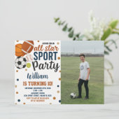 Sportaktivitäten zum Geburtstag Einladung (Stehend Vorderseite)