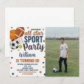 Sportaktivitäten zum Geburtstag Einladung (Vorne/Hinten)