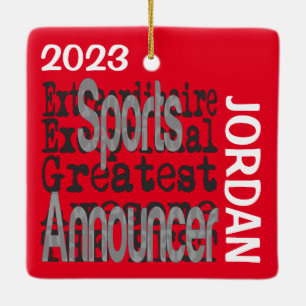 Sportansager Extraordinaire CUSTOM Keramikornament