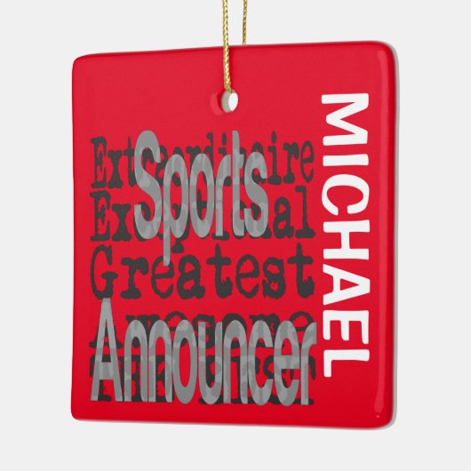 Sportansager Extraordinaire CUSTOM Keramikornament (Links)