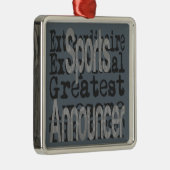 Sportansager Extraordinaire Silbernes Ornament (Rechts)