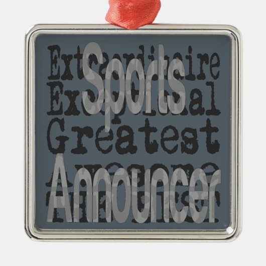 Sportansager Extraordinaire Silbernes Ornament (Vorne)