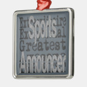 Sportansager Extraordinaire Silbernes Ornament (Links)