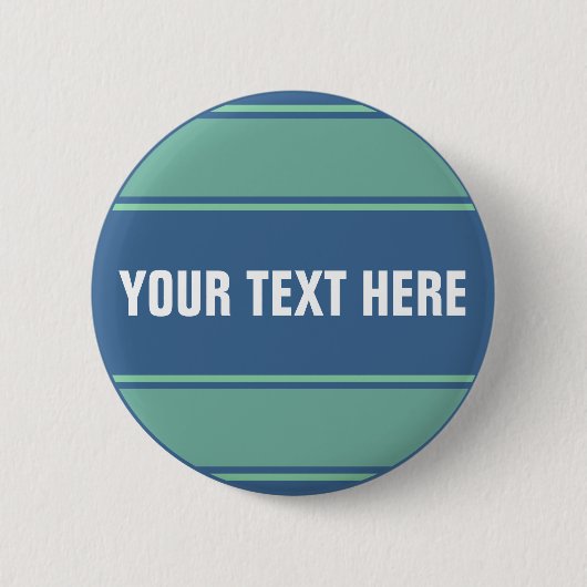 SPORTARTEN - Ocean Blue Green + Ihr Text Button (Vorderseite)