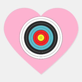 Sportarterie Ziel auf Nelken rosa Herz Herz-Aufkleber