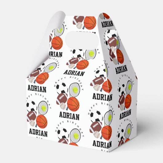 Sportathletische Balls Personalisiert Name Geburts Geschenkschachtel (Vorderseite)