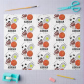 Sportathletische Balls Personalisiert Name Geburts Seidenpapier (Basteln)