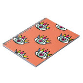 Sportaugenmuster, psychedelisch Vintag. Notizblock (Linke Seite)