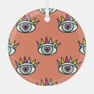 Sportaugenmuster, psychedelisch Vintag. Ornament Aus Glas