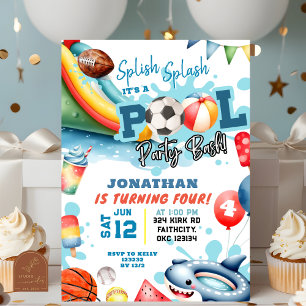 Sportbad Geburtstagsparty Einladung