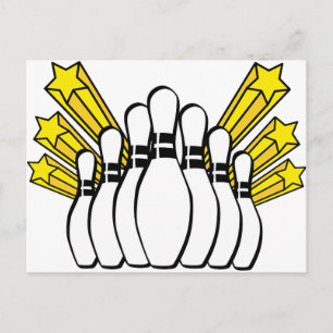 Sportball Bowling Trainerteam Spielstreik Postkarte