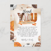 Sportball Dankeschön Karte Hinweis (Vorne/Hinten)