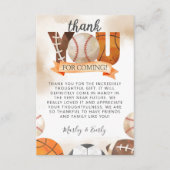 Sportball Dankeschön Karte Hinweis (Vorderseite)