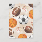 Sportball Dankeschön Karte Hinweis (Rückseite)